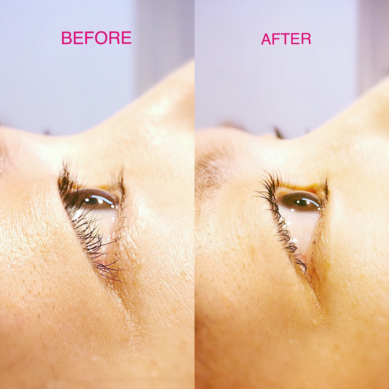 eyelash perm before and after